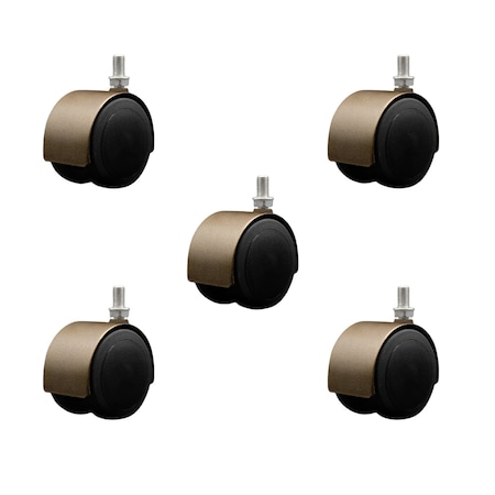 Service Caster 2-3/8'' Floor Safe Antique Hooded Twin Wheel Caster 3/8 Threaded Stem, 5PK SCC-TS02S60D-NYU-WA-382458-5